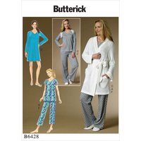 Patron Butterick 6428/ZZ - Peignoir, haut, chemise de nuit et pantalon