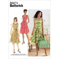 Patron Butterick 6674/A5 - Robe, ceinture et sac à main