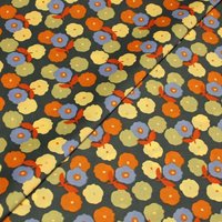 Percale 100% coton peigné luxe - Fleuri multicolore fond vert anglais