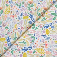 Percale 100% coton peigné luxe - Jardin multicolore