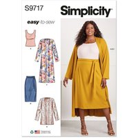 Patron Simplicity 9717.W3 - Haut, cardigan et jupe