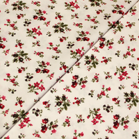 Piqué 100% coton milleraies - Bouquet rose & rouge