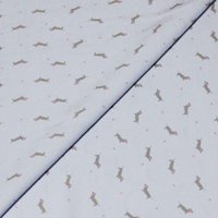 Étoffe 100% viscose - Teckel bleu