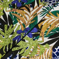 Étoffe 100% viscose - Feuillage multicolore