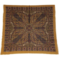 Foulard twill - Fleur fantaisie marron