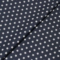 Popeline 100% coton - Étoile fond gris foncé