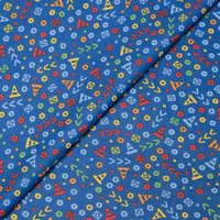 Popeline 100% coton - Signalisation fond bleu