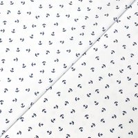 Piqué 100% coton milleraies - Ancre marine