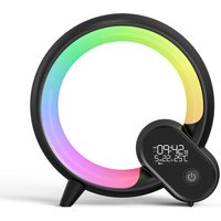 Smart LED Alarm Clock with Bluetooth Speaker, Analog & Digital Display, and RGB Mood Nightlight