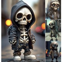 Artisan Resin Skeleton Figurines - Halloween & Year-Round Home Decor
