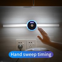 Smart LED Cabinet Light with Integrated Clock, Timer, and Motion Sensing