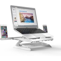 Ergonomic Laptop Stand with Integrated Heat Vent & Phone Holder
