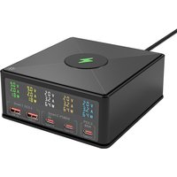 Universal Multi-Port USB Charging Station with Smart Digital Display