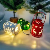 Nordic-Inspired LED Christmas Lantern with Flickering Candle Effect