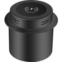 Integrated Desk Qi Wireless Charger with Dual USB Ports