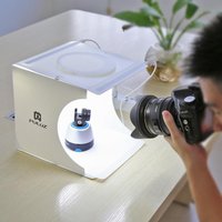 Portable Mini Photo Studio Lightbox with Integrated Dimmable Ring Light