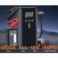 Portable Car Jump Starter with Digital Tire Inflator & Power Bank