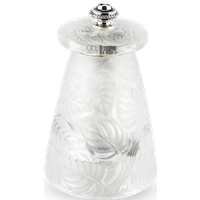The Lalique crystal glassware specialists and Peugeot are reissuing the Feuilles (Leaves) salt mill created in 1924. This exceptional salt mill, made entirely of Lalique crystal glass, is a homage to French excellence and to the Art Deco style. Lalique