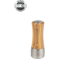 Madras salt mill in olive wood comes with character in abundance. This manual mill combines with delicacy all the warmth of its olive wood body with the high-tech look of it stainless steel base. Madras