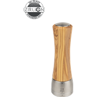 The 21 cm Madras Manual Salt Mill plays with the perfect balance between the soft, warm olive wood and the cool, robust stainless steel. As well as this ultra-contemporary style, the wooden Madras salt mill enables you to select in a simple movement your grinding finesse thanks to its ingenious u'Select adjustment grinding system. Madras