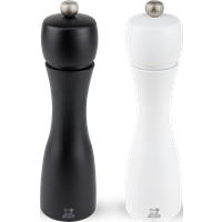 This set of contrasting salt and pepper mills offers significant polish, performance and practicality. The Tahiti model is a design classic but the monochrome colours ensure these salt and pepper mills fit into any contemporary kitchen. Tahiti