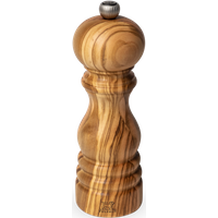 This version of the Peugeot Paris pepper mill features a contrasting, yet authentic design thanks to the irregular natural grain coursing through the beautiful olive wood. The 18cm manual pepper mill has a highly distinctive feel with a highly familiar performance. Paris