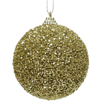Decoris Gold Christmas bauble with glitter