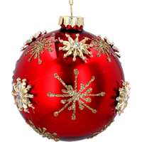 Gisela Graham Glass Christmas bauble with stars