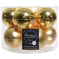Decoris Christmas baubles Glass Gold - 10 pcs