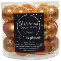 Decoris Mini Christmas baubles Glass Brown - 24 pcs