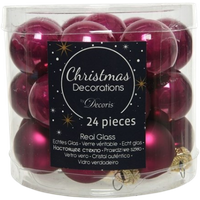 Decoris Mini Christmas baubles Glass Purple - 24 pcs