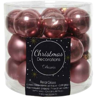 Decoris Mini Christmas baubles Glass Pink - 24 pcs