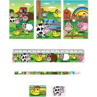 Fun Stationery Farm Animals Stationery Set – 5 Pcs