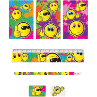 Fun Stationery Smiley Face Stationery Set – 5 Pcs