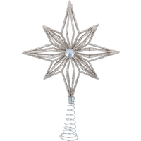 Gisela Graham Christmas Tree Star Gold Glitter with Diamond