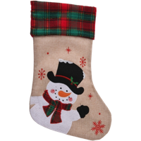 Holly Jolly Christmas Christmas Sock with Snowman - 42cm