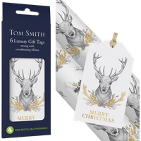 Tom Smith Luxury To and From Card With Reindeer 6 pcs