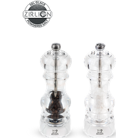 Set of Manual Salt and Pepper Mills, Acrylic, 18 cm Nancy