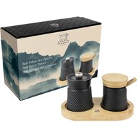 Bali Black Cast-Iron Pepper Mill and its Salt Cellar as a Gift Box Bali Palais des épices