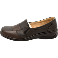Komfort Damen Mokassins Halbschuhe Dunkelbraun-Hellbraun 36