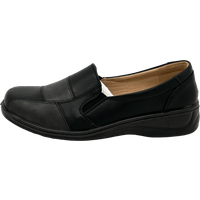 Komfort Damen Mokassins Halbschuhe Schwarz-Grau 42