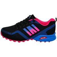 Laufschuhe Sneaker Turnschuhe Schwarz-Königsblau-Fuchsia 36