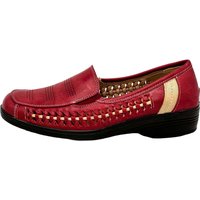 Damen Slip on Flache Schuhe Rot 36