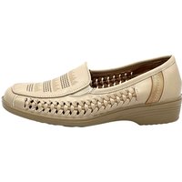 Damen Slip on Flache Schuhe Beige 36