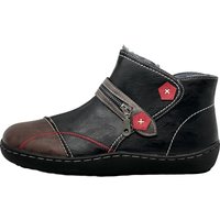 Retro-Design flache Winterschuhe Schwarz 36