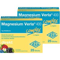 Magnesium Verla 400 Waldbeere Direkt- 2 x 25 Sticks Granulat