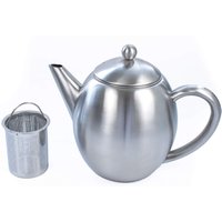 Thermo-Teekanne Doppelwandig Matt Edelstahl 1 Liter