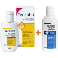 Terzolin 2% + Terzolin Expert Shampoo bei fettiger Kopfhaut 2 % Lösung