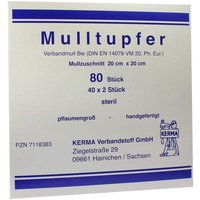 Mulltupfer 20 X 20 cm Pflaumengroß Steril 40 X 2 Tupfer