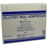 Zellstoff Mullkompressen 10cmx10cm Steril 25x2 Kompressen